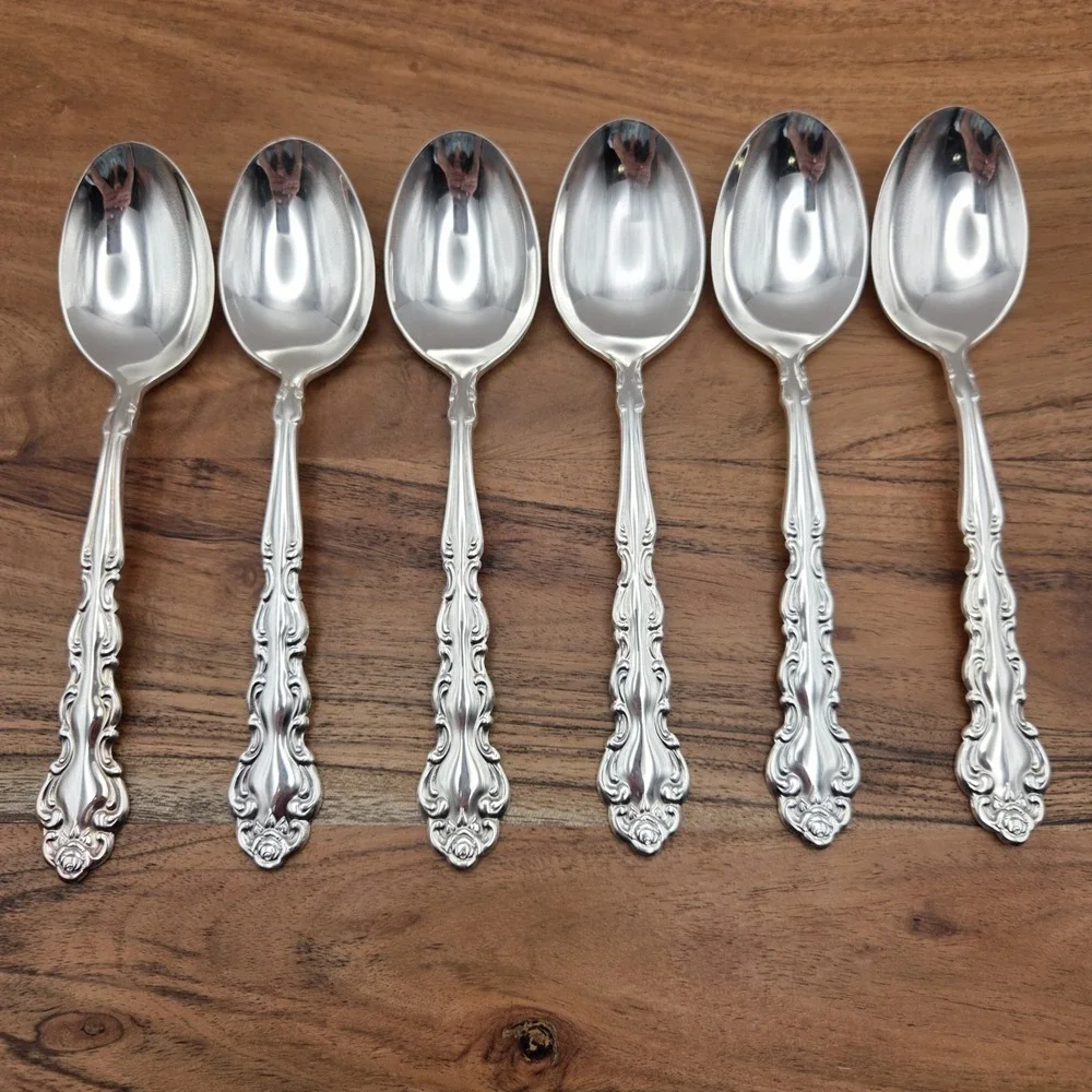 Set Of 6 Oneida Community Beethoven Silverplate Soup Spoons Betty Crocker